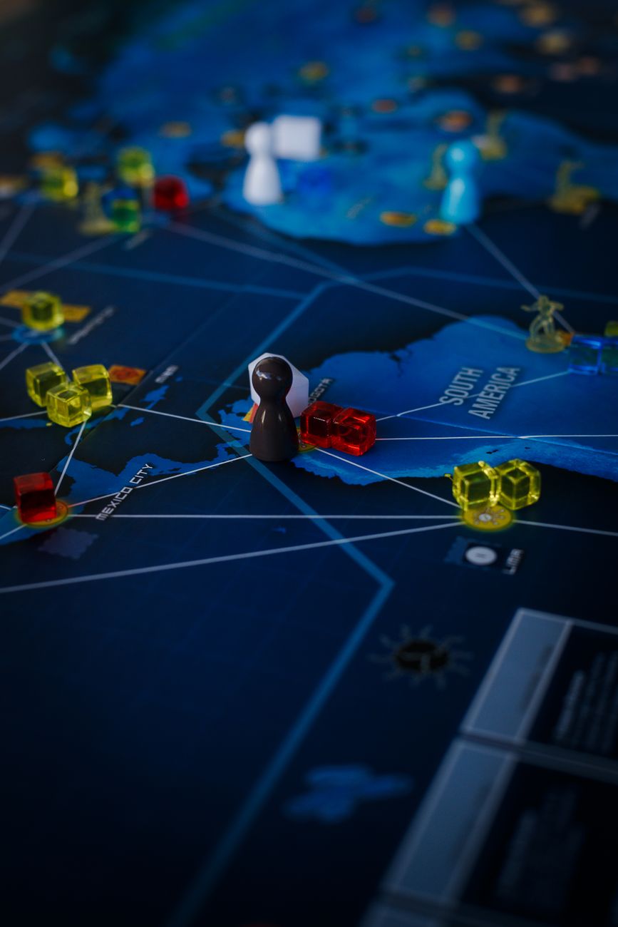 Close-up puzzle board elements and glowing pathways